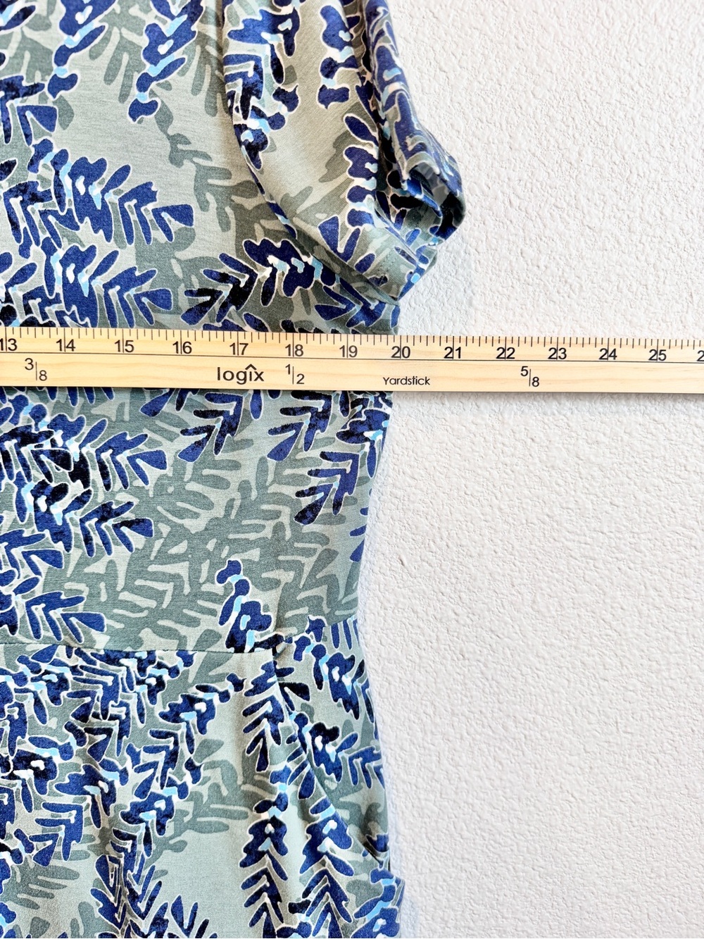 Coastal Grandmother Resort Wear Tropical Print Dress NIC+ZOE XL Blue Green F30 - Picture 6 of 9